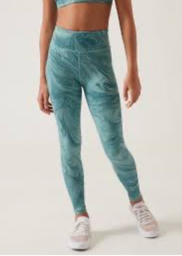 Athleta Girl High Rise Printed Chit Chat Tight Leggings Blue Size Large 12