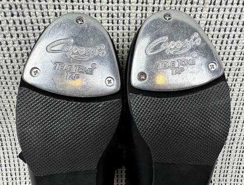 Capezio Tele Tone Womens Size 6.5M Black Leather Tap Dance Shoes Lace Up CG17 - Picture 17 of 19
