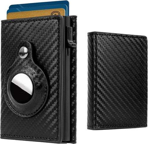 Wallet Carbon Fiber Leather & RFID Blocking Push Up Card Holder Brand New UK Stk - 第 1/6 張圖片