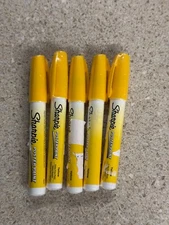 Lot of 5 Sharpie Water-Based Poster Paint Marker Extra Fine Point Yellow New