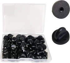 Rubber Pin Backs (50pcs) ; Lapel Pin Backs Pin Safety Backs For Brooch Black