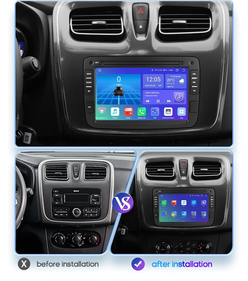CarPlay Car Radio Stereo Android12 GPS Nav BT5.0 For Renault Duster 8Core 6+64GB - Image 4 of 4