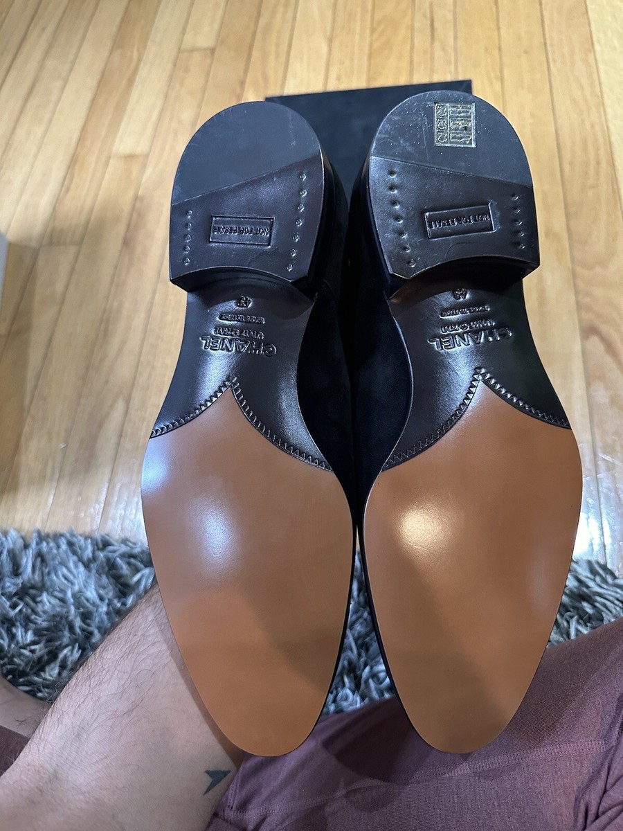 chanel men's dress shoes Chanel Vintage CC Logo Brown Leather Loafers – Amarcord Vintage Fashion