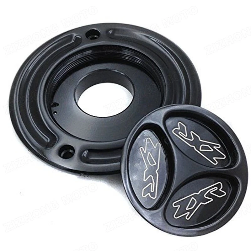 Fit for Kawasaki Ninja ZX6R/RR ZX9R ZX10R 2000-2010 Black Keyless Fuel Tank Caps - Image 2 of 4