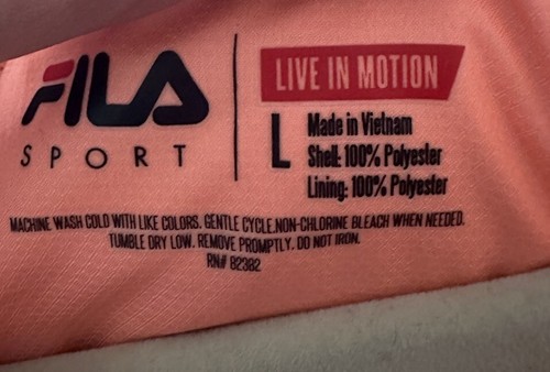 Fila Sport Windbreaker Navy Pink Live in Motion Zip Jacket MSRP $55 Womens L - Picture 5 of 8