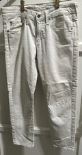 AG Theory Piper Crop Jeans Ivory 27R Women’s Made in USA Designer Denim