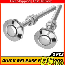 Push Button Quick Release Hood Bonnet Pins Lock Clip Car Bumper Latch Kit Silver