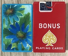 Pack of vintage USPCC Congress 606 retro blue floral design playing cards