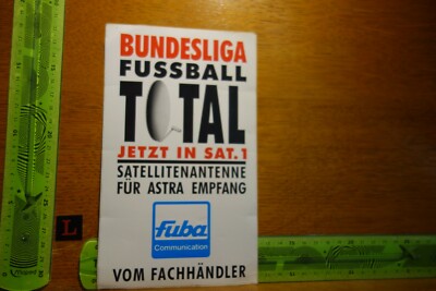 Alter Aufkleber Kommunikation Telefon PC TV Satellit Fussball Bundesliga FUBA