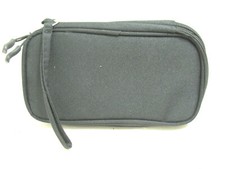 Black Synthetic Clutch Wallet Purse Dual Zippered Compartments 8" x 4" x 1"