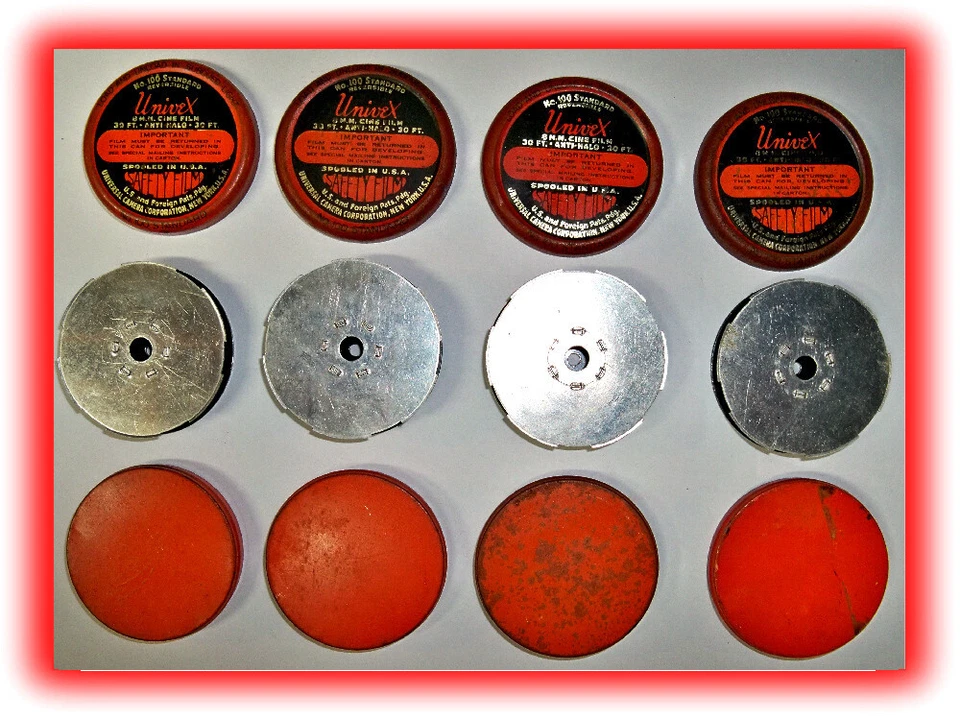 CÁMARA DE CINE UNIVEX 8MM CARRETE/LATAS DE RECOGIDA VACÍAS (4 PIEZAS) Foto 3 de 3