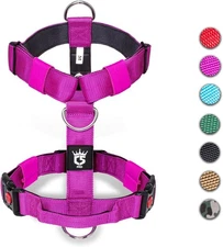 Heavy Duty TSPRO Premium Adjustable Dog Harness Tactical Quick Release Purple S