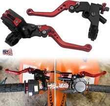 CNC Machined Motorcycle Handlebars Brake and Clutch Lever Combo Set,Fits7/8"Bars