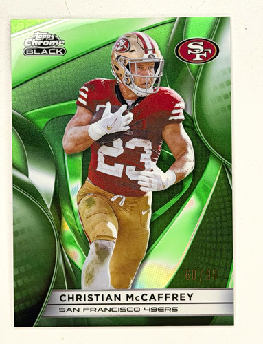 2025 Topps Chrome Black Christian McCaffrey #88 49ers Green Parallel /99
