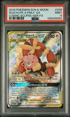  Pokemon Mega-Schlapor & Pummeluff GX 226/236 Cosmic Eclipse PSA 9 | Low POP 6 