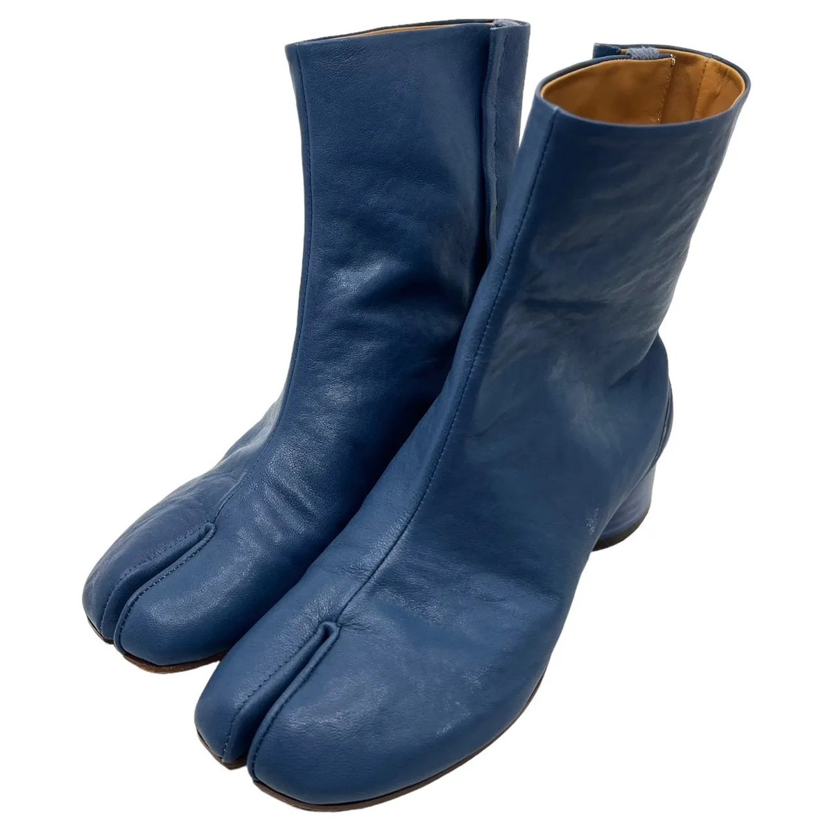 MAISON MARGIELA TABI Short Boots Blue Leather Women's EU36 Sprit