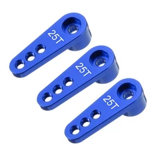Aluminum Alloy 25T Steering Servo Single Arm Horn Dark Blue for RC Car 3 Pcs