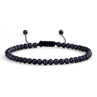 Verstellbar 4mm Chakra Perlen Armband Mini Naturstein Achat Lava Tigerauge Bea