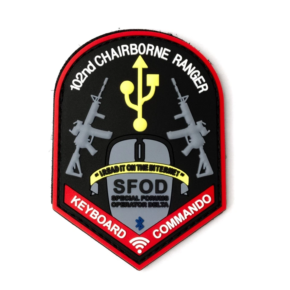 102nd Chairborne Ranger Morale Patch Keyboard Commandos / Worrier 2x3 Free Ship! - Image 2 of 4