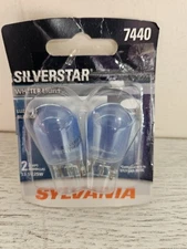 2-pk Sylvania Silverstar 7440 Auto Mini Bulbs Whiter Light *Open *2 AVAILABLE*