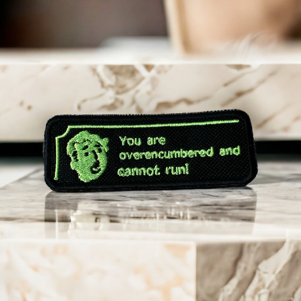 Fall Out (You are overencumbered and cannot run!) Embroidery Patch 3.47" X 1.28" - Image 2 of 4