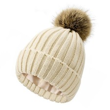 Satin Lined Beanie for Women Knit Winter Hats Silk Lined Warm Soft Womens Bea...