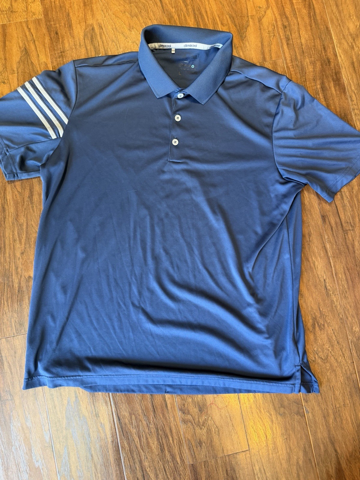 Adidas ClimaCool Golf Performance Short Sleeve Polo Shirt Men's L | Navy Blue