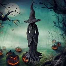 Cracker Barrel Tree Witch Statue 2025 30 cm Halloween Decor - New