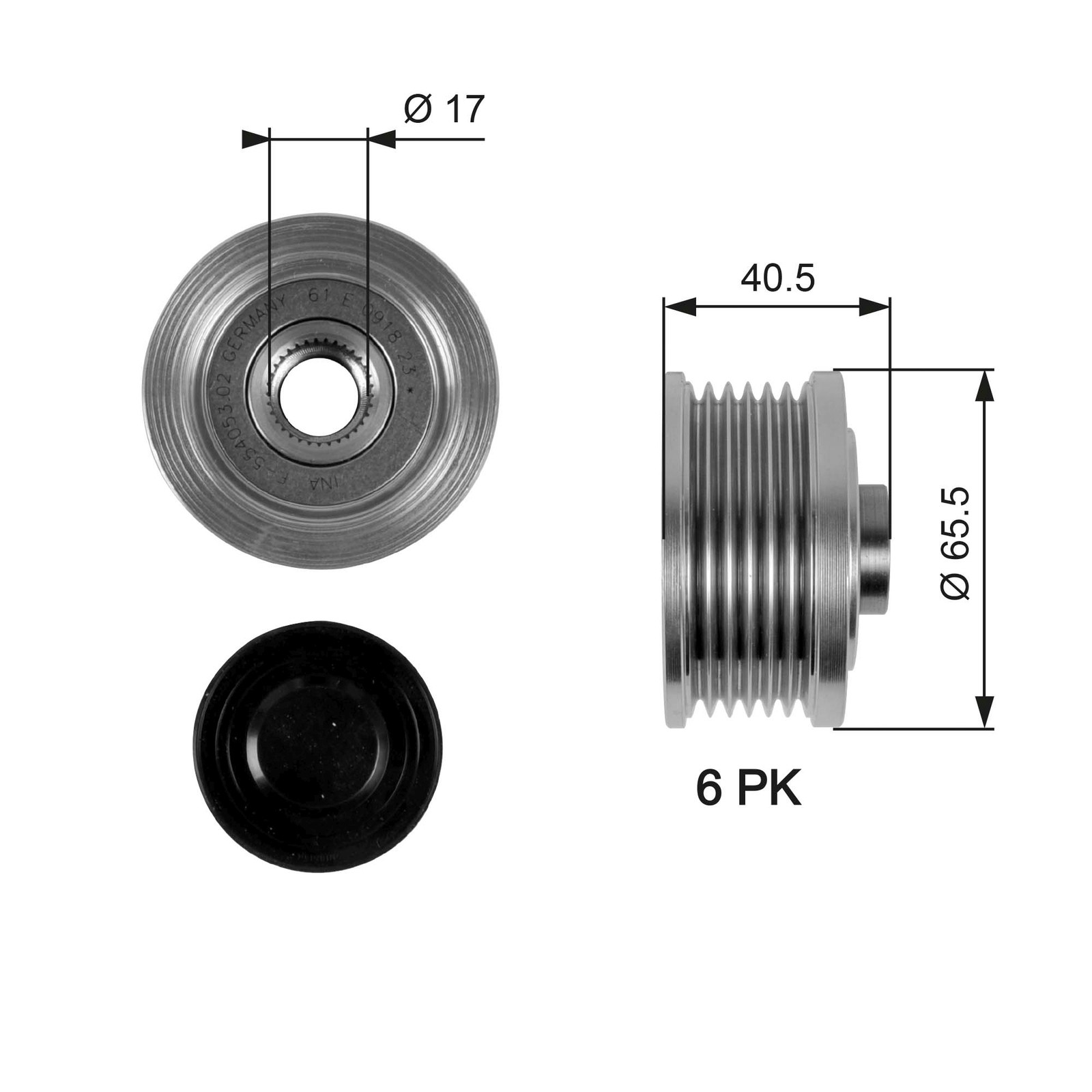 Alternator clutch pulley OAP7032 GATES for FIAT ALFA ROMEO OPEL LANCIA SAAB - Image 19