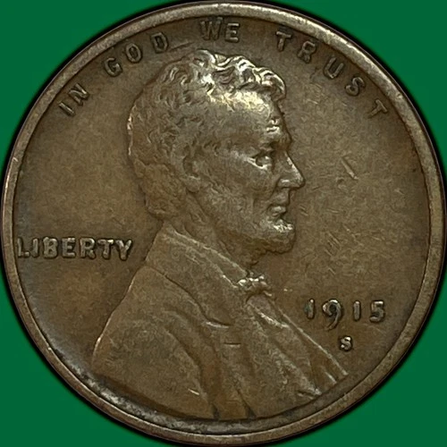 1915-S Lincoln Wheat Cent Extremely Fine XF Coin #36779
