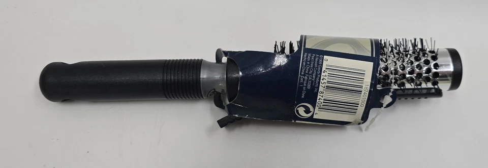 De colección. Cepillo de pelo Goody redondo de metal rizado jabalí cerdas de nailon NUEVO plateado 1" Foto 2 de 2