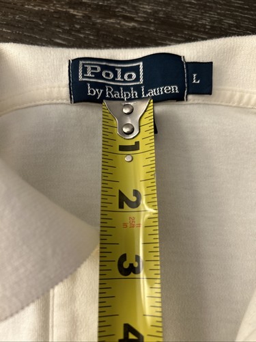 VTG Polo Ralph Lauren Italy Polo Shirt Dolce Vita Y2K White Custom Fit L Mint - Picture 11 of 13