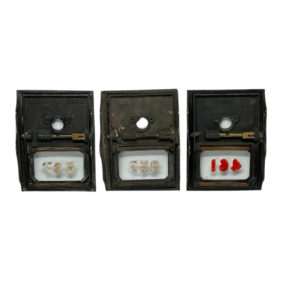 PUERTAS DE BUZÓN DE CORREO DE OFICINA DE CORREOS DE LATÓN ANTIGUO ÁGUILA VOLADORA - LOTE DE 3 Foto 4 de 4