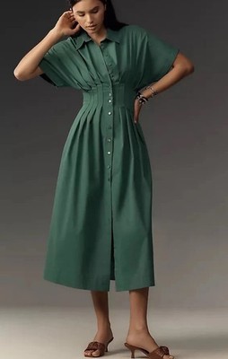green emerald velvet dress YVES SAINT LAURENT Vintage Size 6 Green Linen Button Up Pleated Shirt  Sui  Generis Designer Consignment