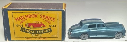 Matchbox Lesney #44 Blue Rolls Royce Silver Cloud With Box
