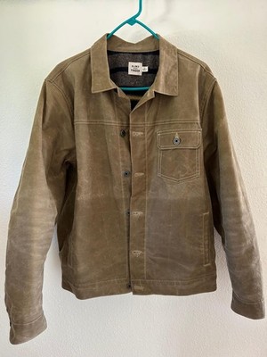 Flint and Tinder Wool-Lined Waxed Trucker jacket size L