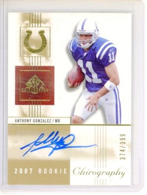 2007 UD SP CHIROGRAPHY ANTHONY GONZALEZ AUTO 374/399