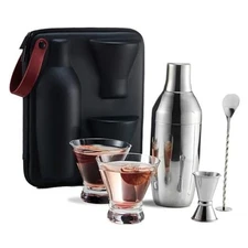  Cocktail Shaker Set with Carry Case: Vacuum Insulated Martini Shaker with 