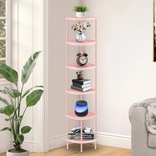 6 Tier Corner Shelf Stand, 66 Tall Corner Bookshelf Multipurpose Shelving Un...