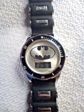 Accutime DC comics BATMAN WATCH New Battery Day/Date Black/Silver Band