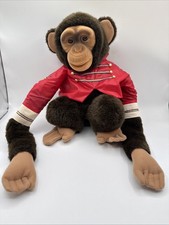 Vintage Hosung Monkey Puppet Chimp Plush Stuffed Animal Toy Felted Face 1992