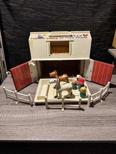 Vintage Fisher Price 1967 Family Play Farm Comes With Some Figures And Animals