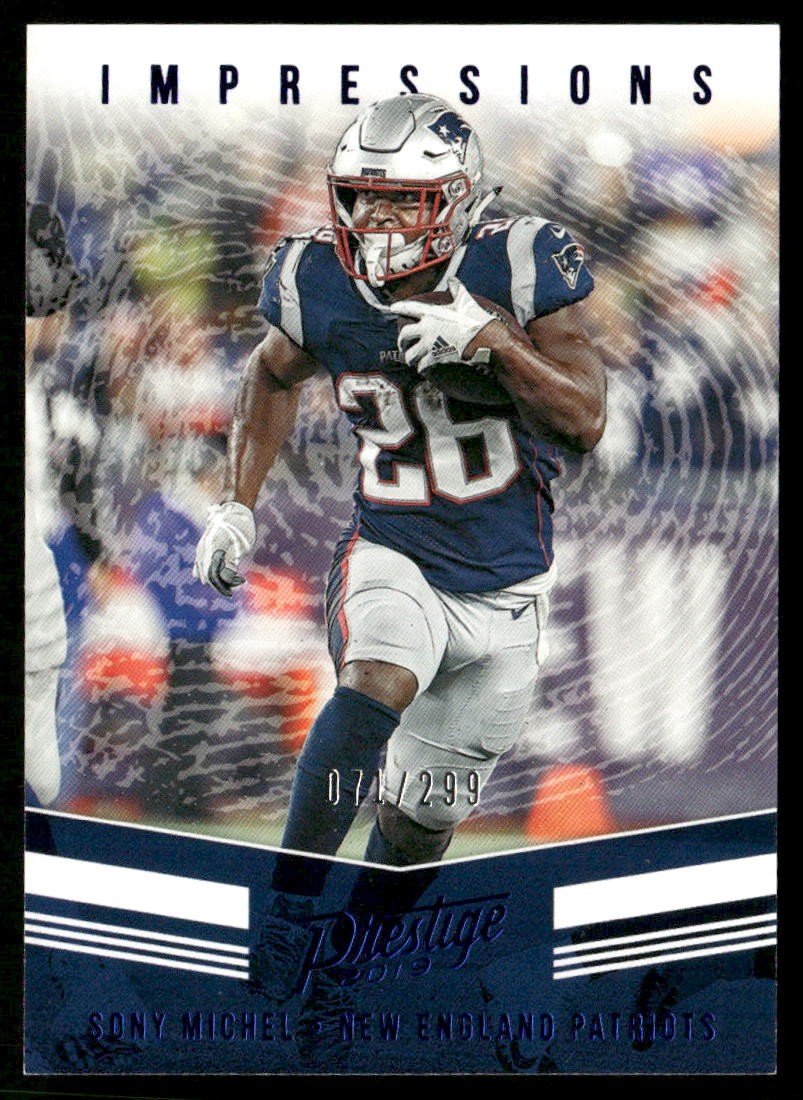 2019 Panini Prestige #IP-SM Sony Michel Impressions Xtra Points Blue #/299