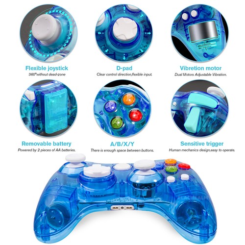 Wireless Xbox 360 Controllers Joysticks for Microsoft Xbox 360 Windows 7 8 10 - Picture 2 of 29