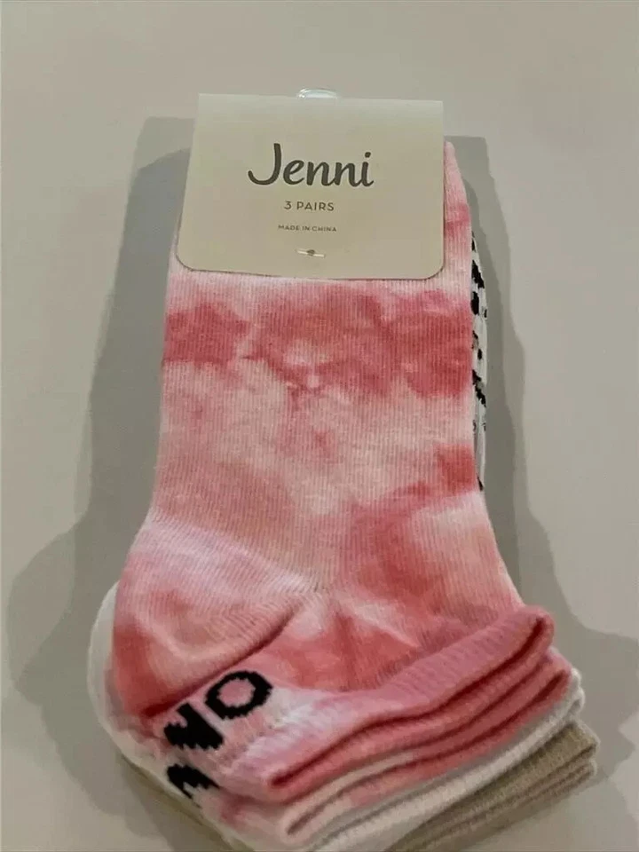 Paquete de 3 calcetines para mujer JENNI animal tie dye no show talla única leopardo guepardo rosa Foto 2 de 2