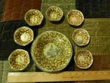 Mr. Peanut ~ Planters Nuts 8 Pcs LOT Metal Snack Bowls ~ '39 NYC Fair ~ Vtg 