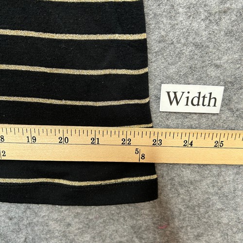 Lauren Ralph Lauren Shirt Women 2X Black Gold Sparkle Stripe Tunic Comfy Festive - Picture 10 of 13