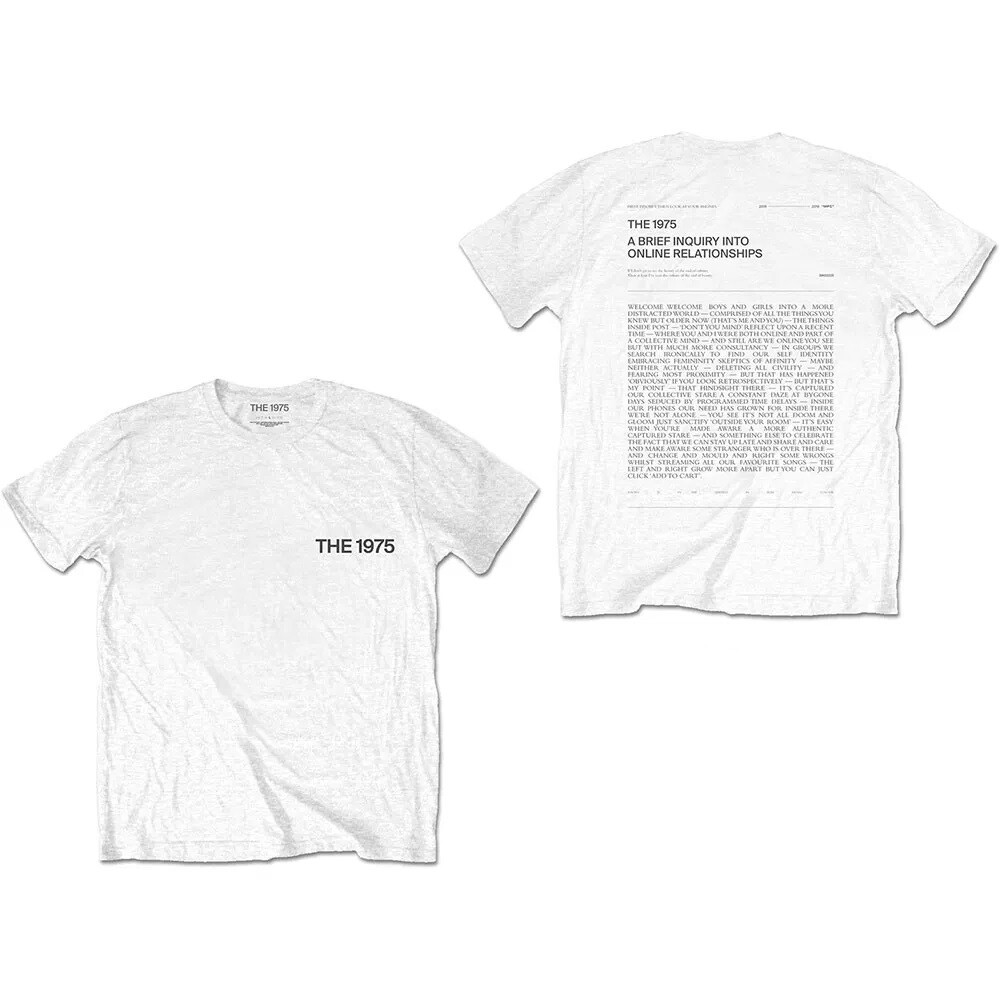 1975 Unisex White A Brief Inquiry T-Shirt In | Size: Small - Image 2