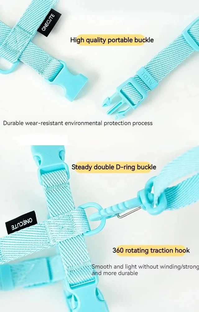 Dog Harness Collar Leash Macarone Color Pet Small Dog Accessories Cat Supplies