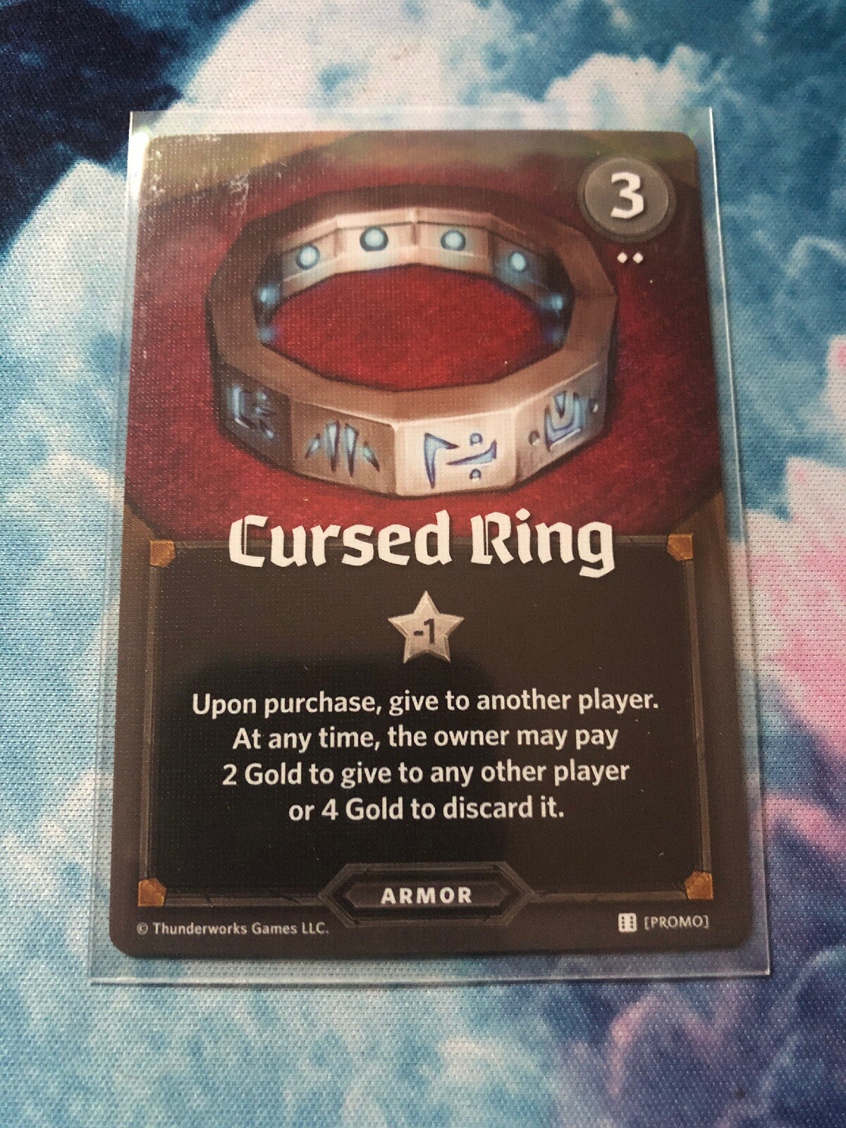 Roll Player Promo Cursed Ring Armor Card - Unplayed Market Card BGG Board Game